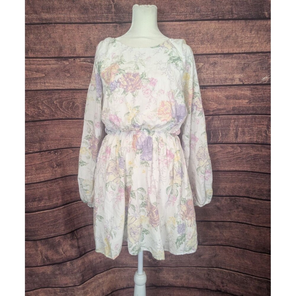 Divided Cottage Core‎ Blouson Balloon Sleeve Dress With Open Back  Size Med